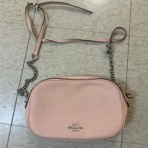 Light pink and silver authentic crossbody bag Coach bag